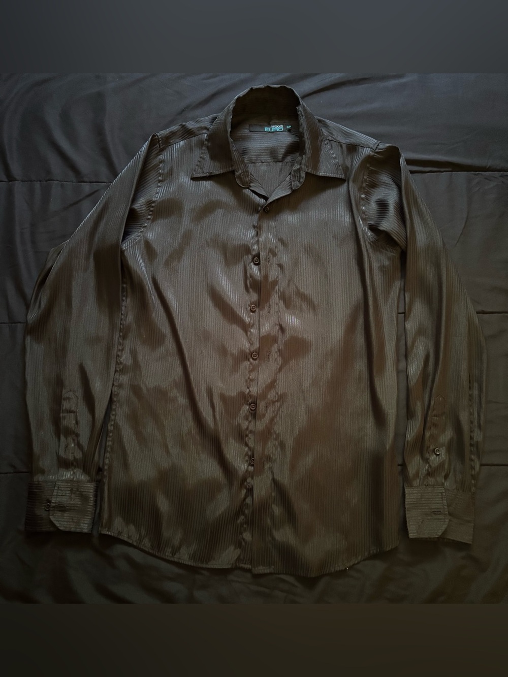 vroom euro smooth striped black dress shirt